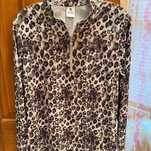 Daily Sports Animal Print Zip-Up Top